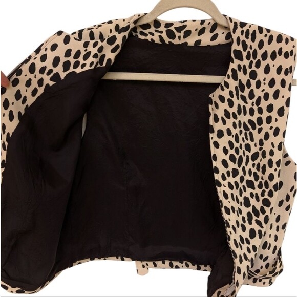 Vintage Elliott Lauren Black & White Animal Print Zip-Up Sleeveless Vest - L - Picture 5 of 9